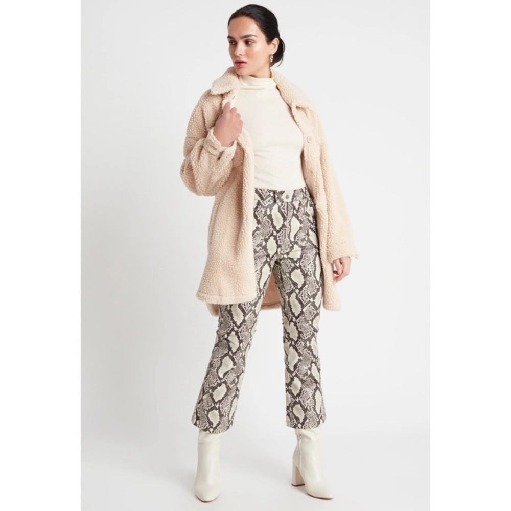 Choosy Snakeskin Faux Leather Pants (Size 6)